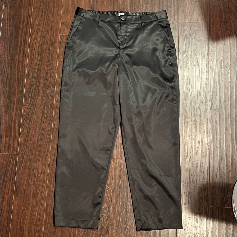 GAP Satin Black Girlfriend Crop Pants